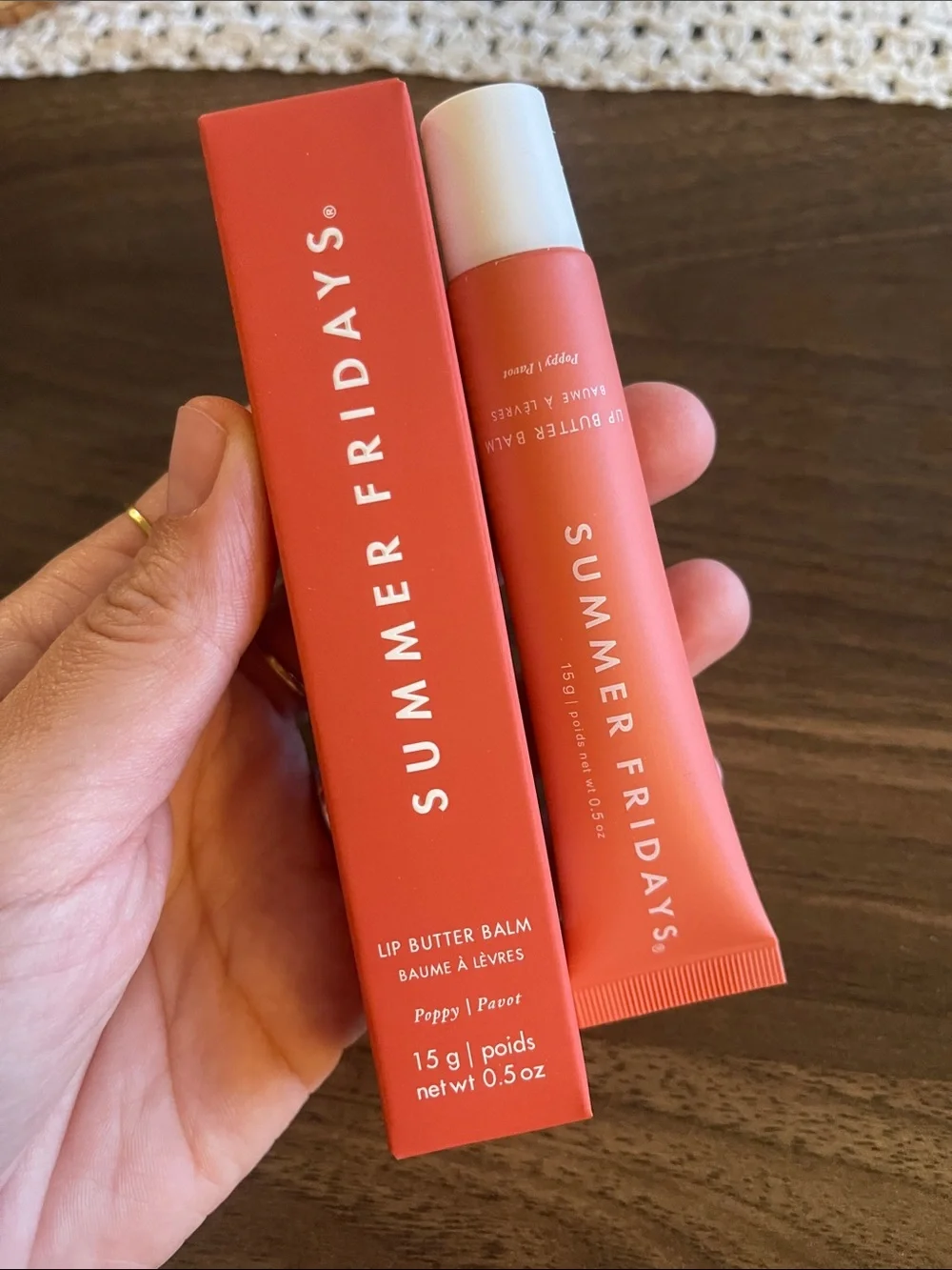 Summer Fridays Lip Butter Balm in Poppy Coral Pink